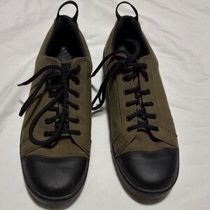 Men's Olive and Black Canvas Sneakers